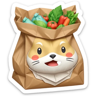 Ghibli style grocery bag sticker