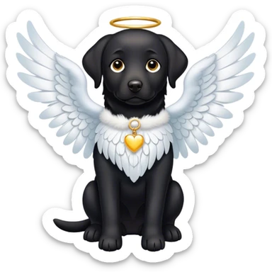 Black lab with angel wings  sticker