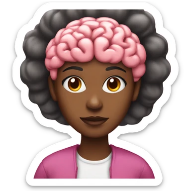 black woman with pink brain-power sticker