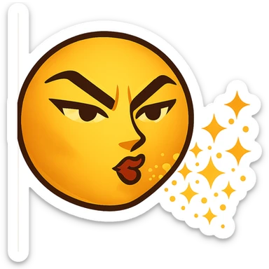 slay emoji, blowing glitter, bold and stylish sticker