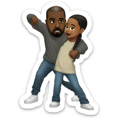 Kanye west and north west dabbing sticker