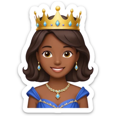 royal girl with dark skin sticker
