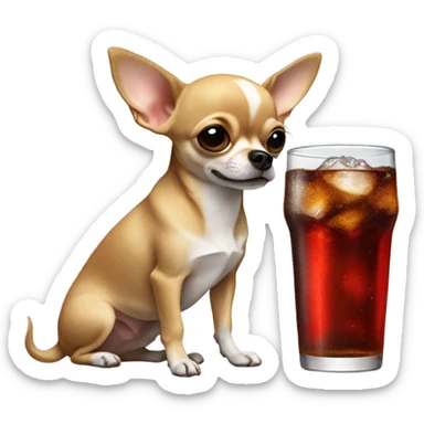 Chiuauaha drinking coke sticker