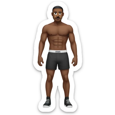 Men with abs using a boxer sticker