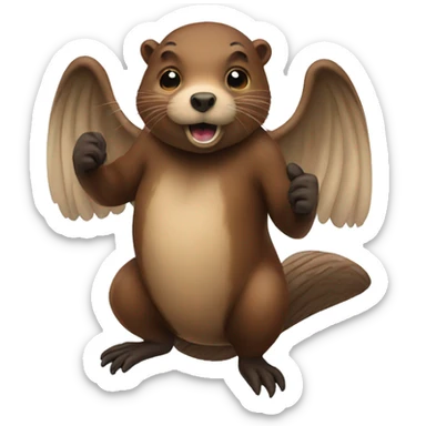 Winged beaver sticker