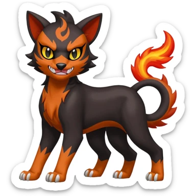 Feisty Spicy Fiery Angry Growling Sour Creamy Evil Liepard-Houndour-Sprigatito-Litten-Pokémon-fusion-creature (full body) sticker