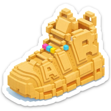 Nike Air More Uptempo sneakers in beige with subtle colorful beads on the laces sticker