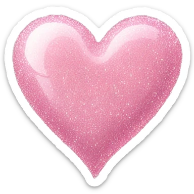 A Light pink heart with glitter  sticker