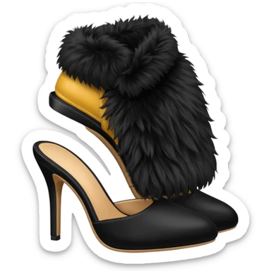 Heels with fur sticker