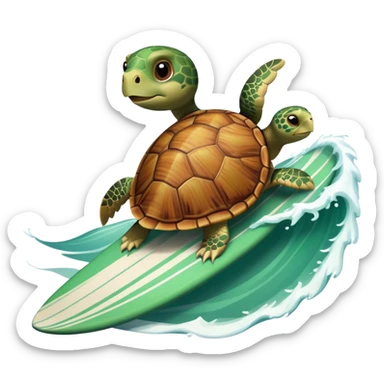 turtle on a surfboard sticker