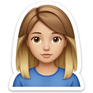 Brown haired girl with blonde chunky highlights sticker