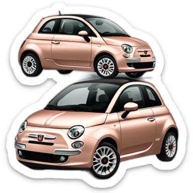 fiat 500 rose gold sticker