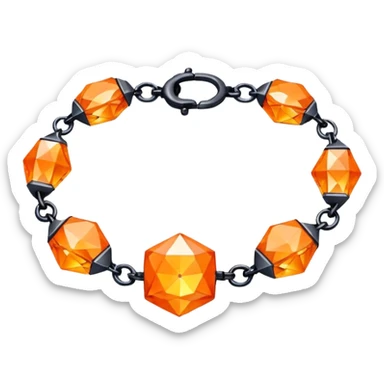 fantasy magic orange bracelet diamonds low poly sticker