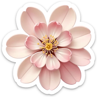 Cream coloured Sakura  sticker