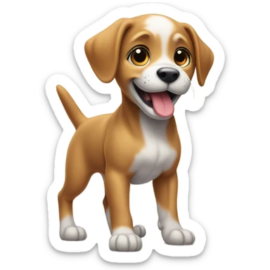 Puppy lifting his leg to pee sticker