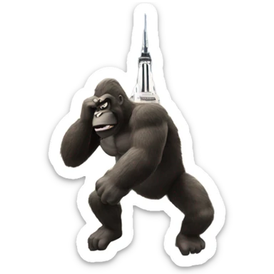 King Kong climbing Empire State Building  sticker