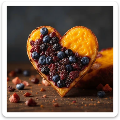 food heart emoji with a gradient effect sticker