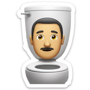 Head of a man in popping outside on a toilet (skibidi toilet) sticker