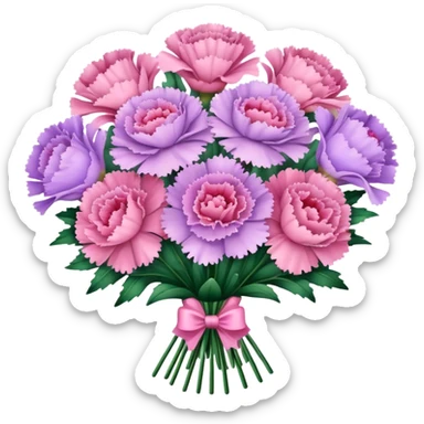 lavender Pink carnations bouquet sticker