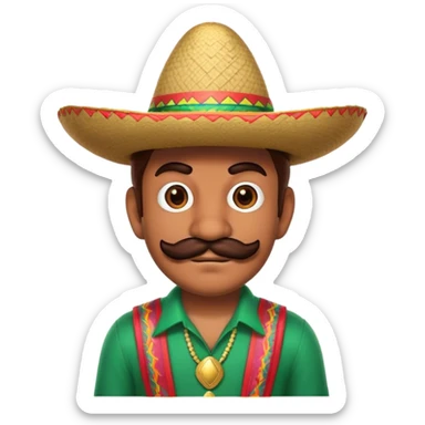 mexican mario bros with a sombrero  sticker