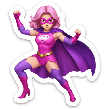 pink violet woman superhero power sticker