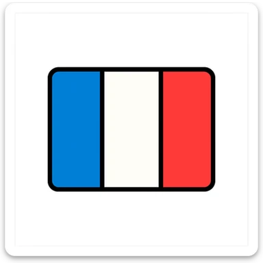 French flag with blue, white, and red vertical stripes sticker