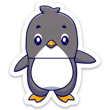 Penguin with underwear on sticker