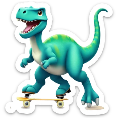 Dinosaurio patinando sticker