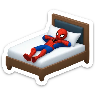 spider man sleeping bed not sexy  sticker