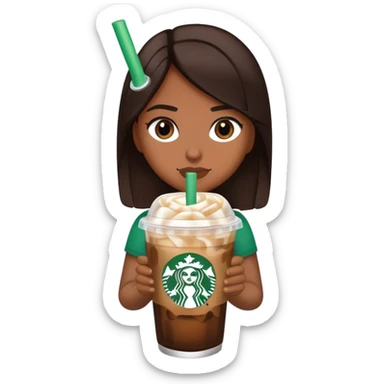 Starbuck ice coffee with ice cubes sticker