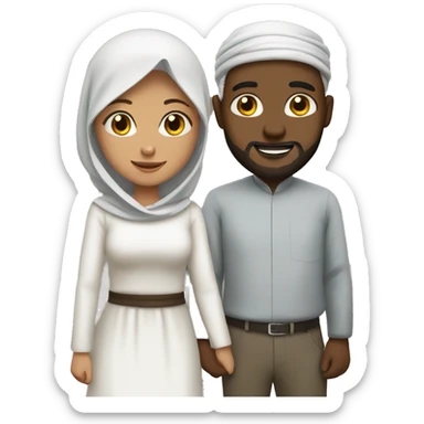 Interracial Muslim couple sticker