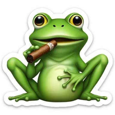 Frog smoking cigar sticker