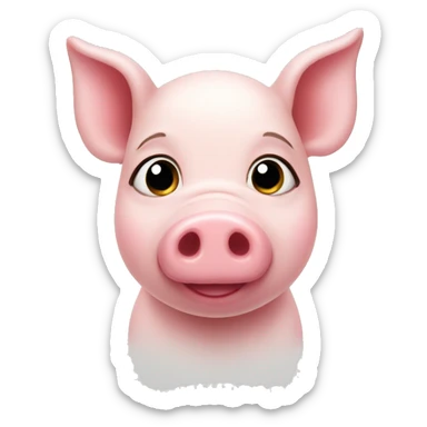 Little pink pig with beautiful eyes  sticker
