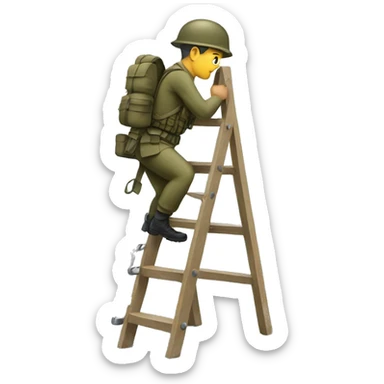 soldier climbing on a ladder sticker