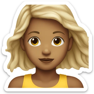 a kid girl on the beach, light skin sticker