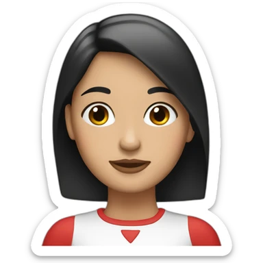 Chica blanca, con pelo corto rojo y negro sticker