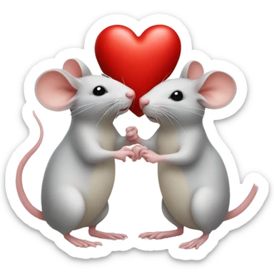 two mice and heart  sticker