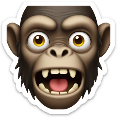 Monkey in terror sticker