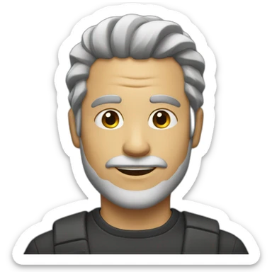 Man with a light beard and hair tied back to his neck sticker