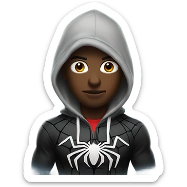 Black Spider-Man with hoodie sticker