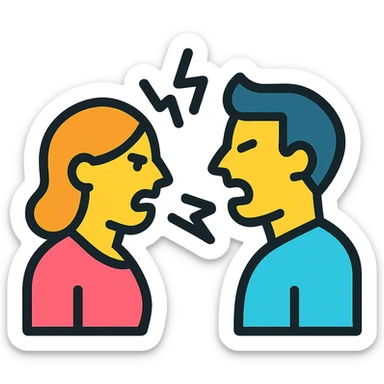 a couple arguing sticker