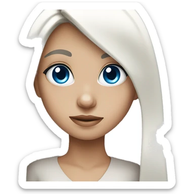 girl with long black hair and blue eyes  sticker