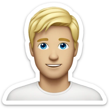 blonde man with blue eyes sticker