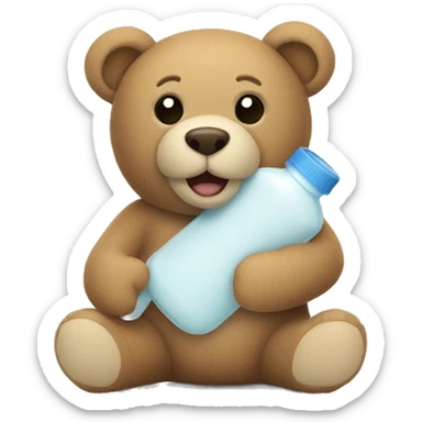 Teddy Holding a hot water bottle  sticker