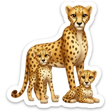 cheetah mom and cheetah baby sticker