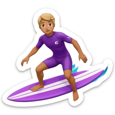 glitter surfer purple surf in wave ocean cian sticker