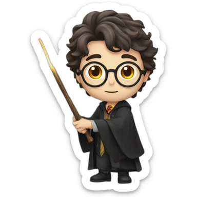 harry potter holding wand sticker
