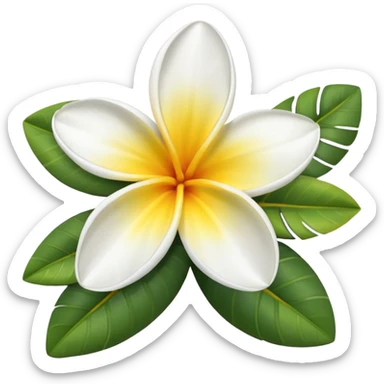 Frangipani flower emoji sticker