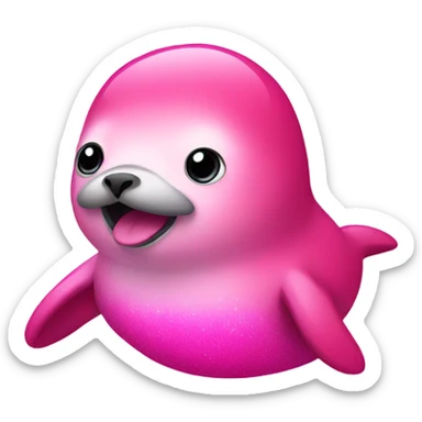 Hot pink Foca with sparkles sticker