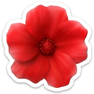 Red flower real sticker